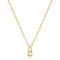 Gold Shell Pearl Padlock Necklace
