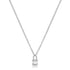 Silver Shell Pearl Padlock Necklace