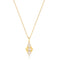 Gold Shell Pearl Geometric Pendant Necklace