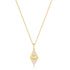 Gold Shell Pearl Geometric Pendant Necklace