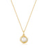 Gold Shell Pearl Sphere Pendant Necklace