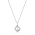 Silver Shell Pearl Sphere Pendant Necklace