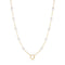 Gold Pearl Chain Charm Connector Necklace