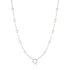 Silver Pearl Chain Charm Connector Necklace