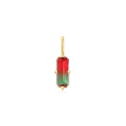 Gold Faceted Red Charm