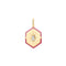 Gold Enamel Hexagon Charm