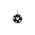 Silver Heart Enamel and Malachite Charm