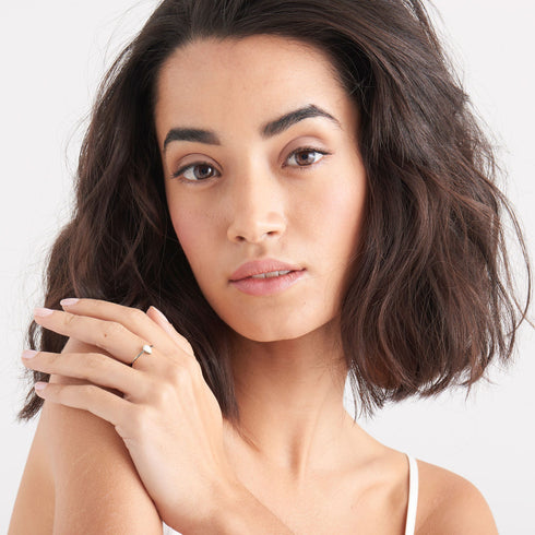 Opal Colour Adjustable Silver Ring