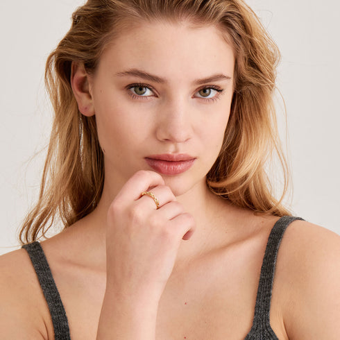 Gold Spike Adjustable Ring