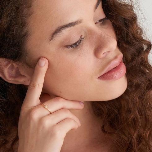 Gold Padlock Sparkle Adjustable Ring