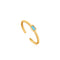 Turquoise Gold Band Adjustable Ring