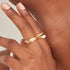 Gold Sparkle Emblem Thick Band Ring