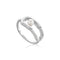 Silver Shell Pearl Sparkle Interlock Ring