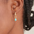 Gold Turquoise Drop Wave Huggie Hoop Earrings