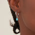 Silver Turquoise Drop Wave Huggie Hoop Earrings
