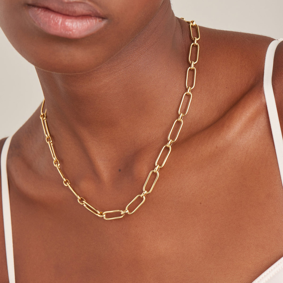 Gold Cable Connect Chunky Chain Necklace – Ania Haie US