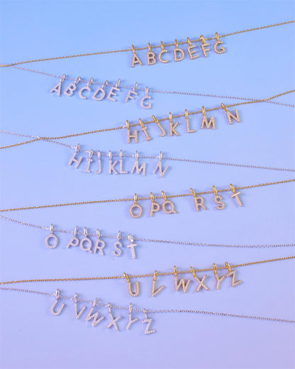 Gold Letter N Initial Necklace