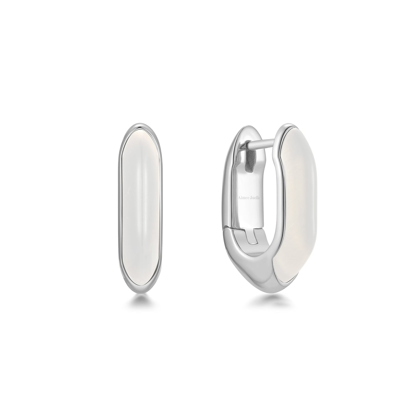 Aimee Joelle Remi Silver Huggie Hoop Earrings