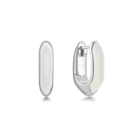 Aimee Joelle Remi Silver Huggie Hoop Earrings