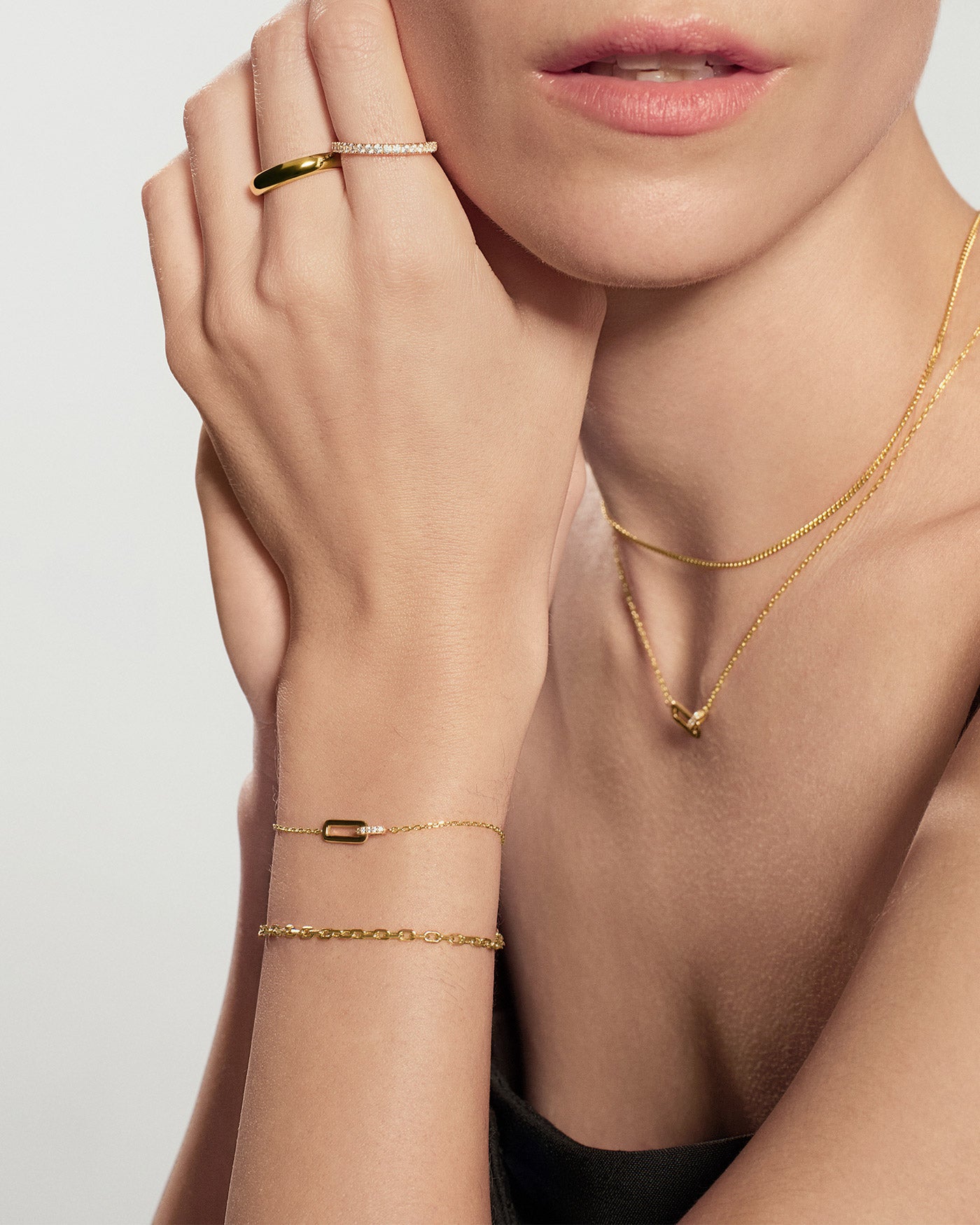 Gold pavé ring by Ania Haie