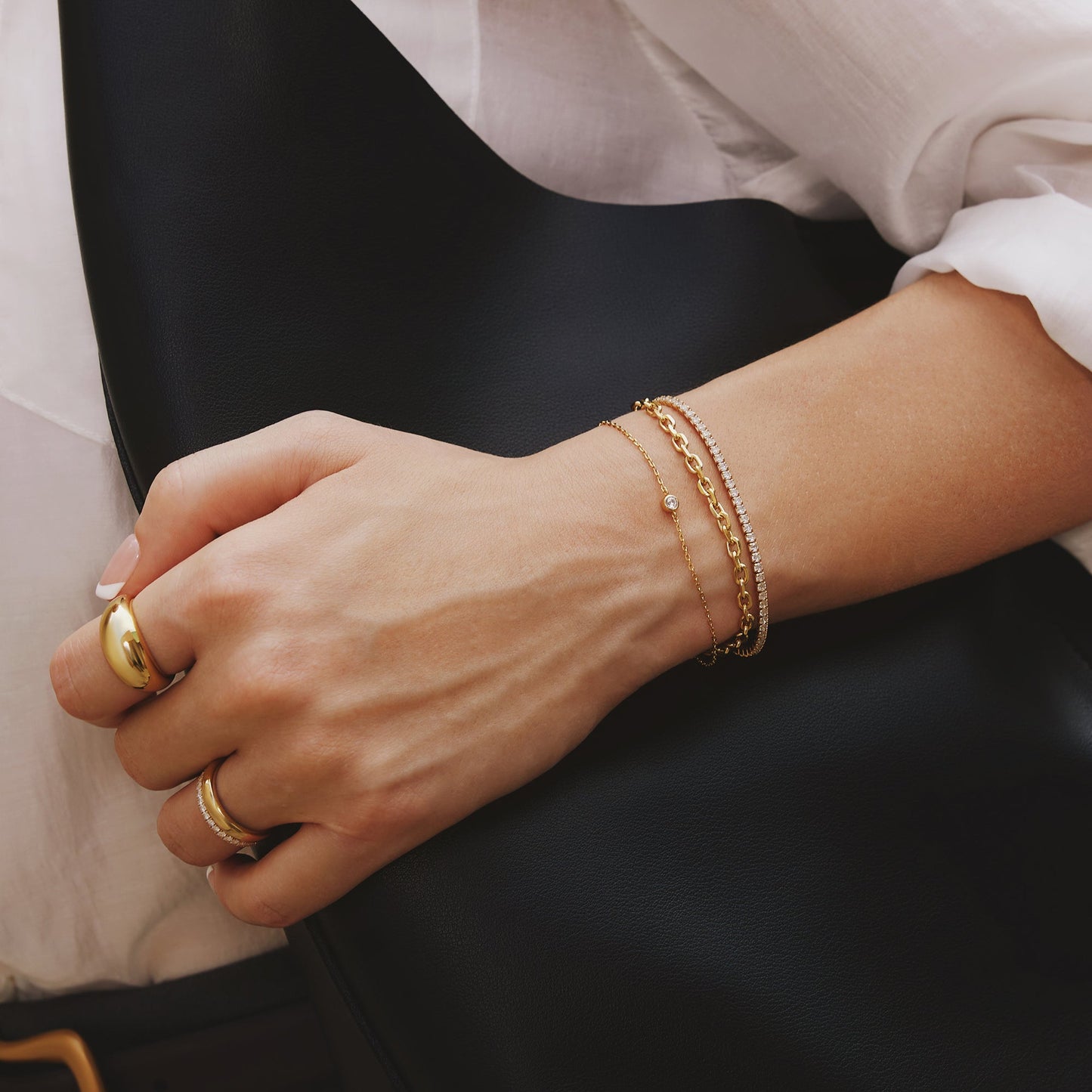 Gold Sparkle Bezel Bracelet