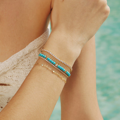 Gold Lab Created Turquoise Bracelet
