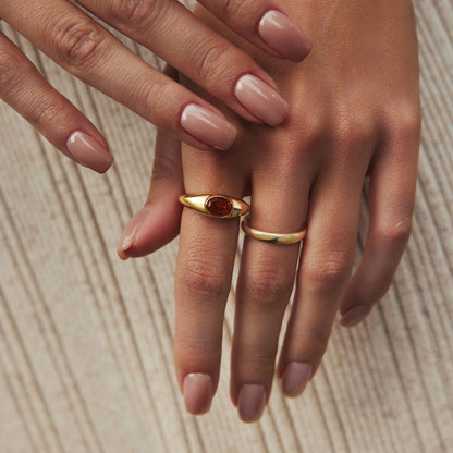 Gold Sculptural Gemstone Maillard Ring