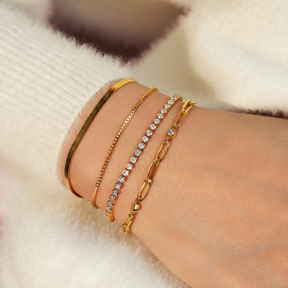 Gold Box Chain Bracelet