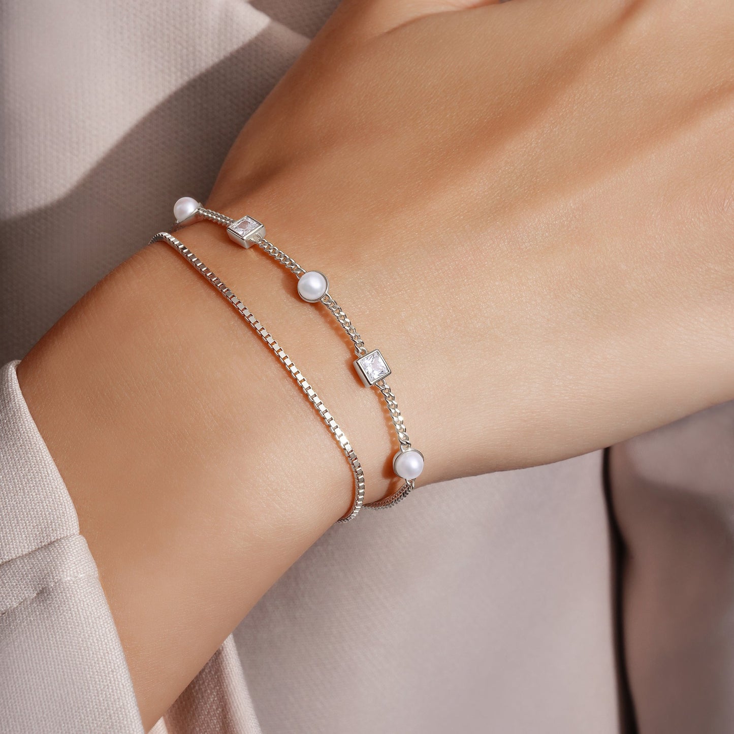 Silver Box Chain Bracelet