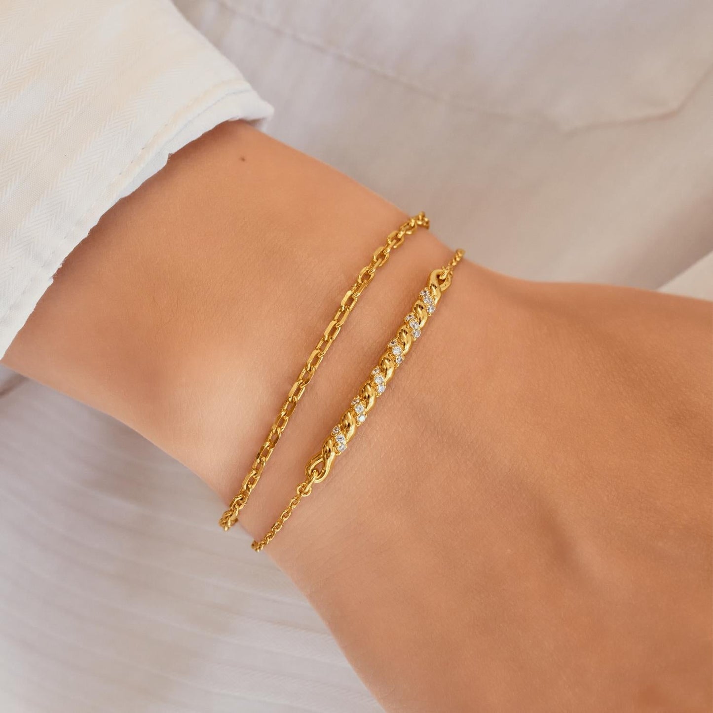 Silver Twisted Bar Bracelet