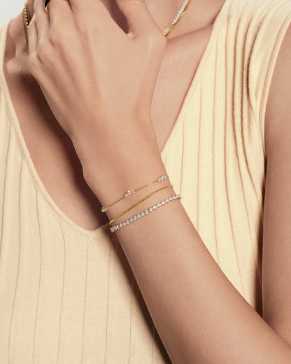 Gold Cluster Station Bracelet