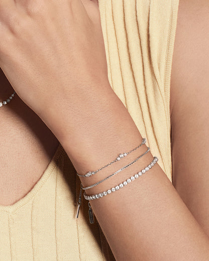 Silver Cluster Station Bracelet