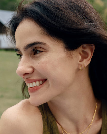 Gold Smooth Mini Huggie Hoop Earrings - Ania Haie
