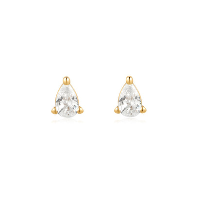 Front view of Ania Haie Gold Pear Stud