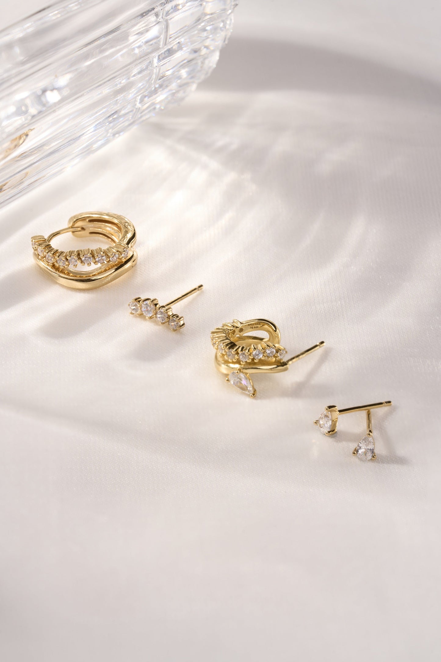 Ania Haie Gold Pear Stud lifestyle