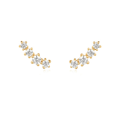 Gold Sparkle Climber Studs - Ania Haie 