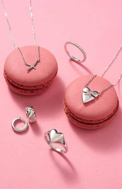 Silver Pavé Huggies