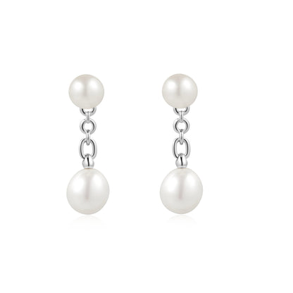 Silver Freshwater Pearl Stud Ear Jackets