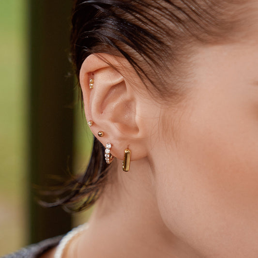 Gold Gradient Pavé Huggies