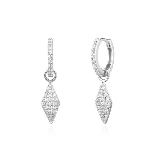 Silver Pavé Sparkle Huggies