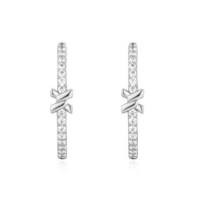 Silver Cross Hoops