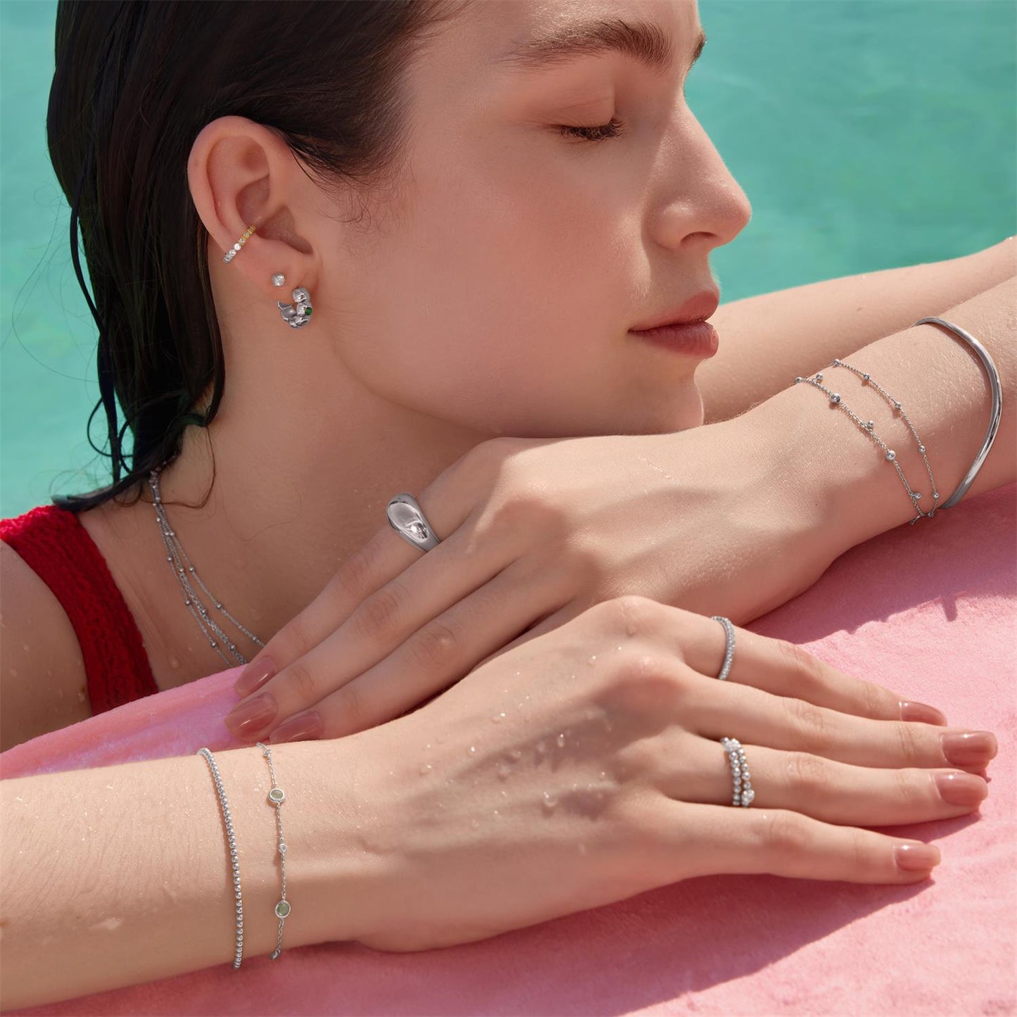 Silver Wave Cuff Bracelet