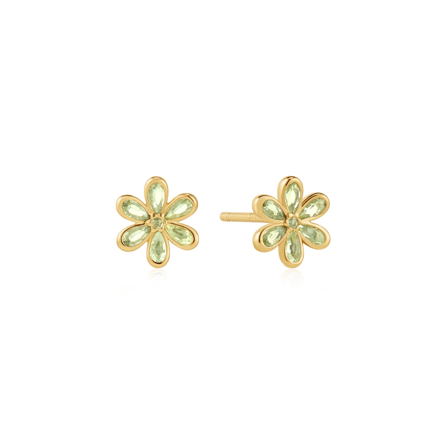 Gold Floral Tassel Drop Stud Earrings