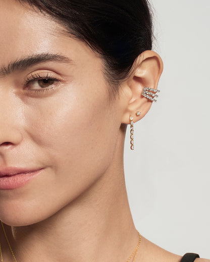 Silver Pavé Triple Wrap Ear Cuff
