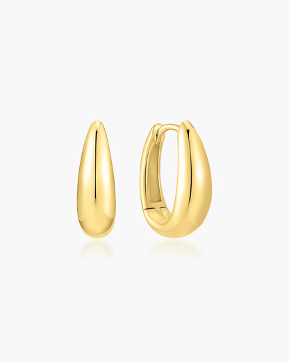 Two-Tone Hollow Organic Pebble Drop Earrings