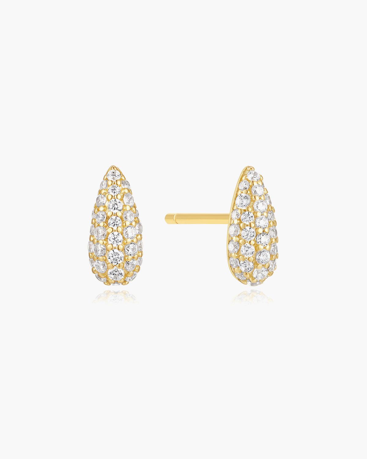 Gold Pavé Dome Stud Earrings