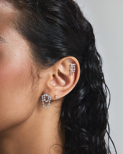 Gold Mini Five-Prong Sparkle Stud Earrings