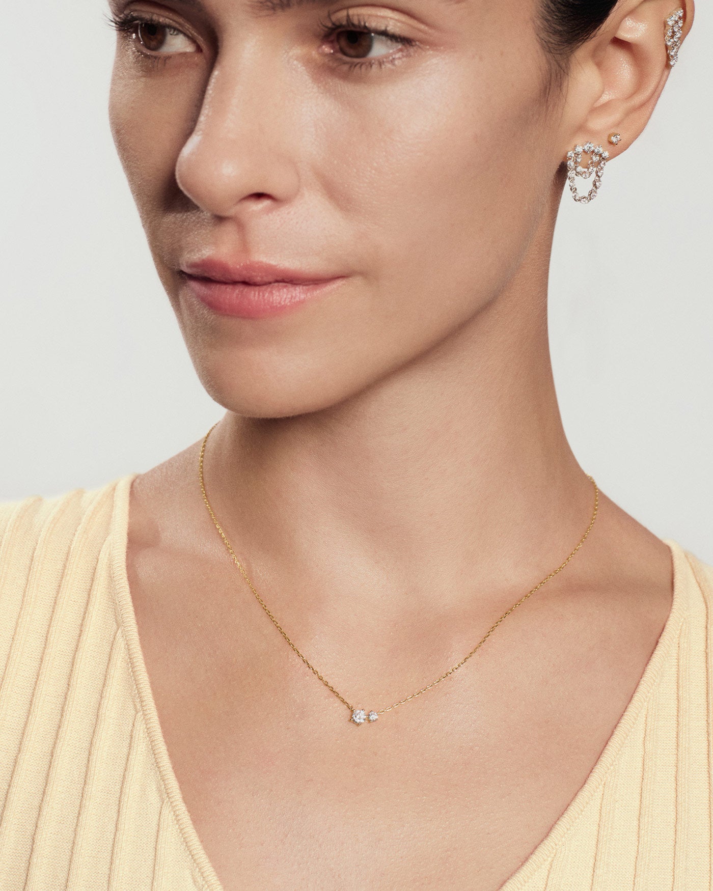 Silver Mini Five-Prong Sparkle Stud Earrings