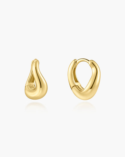 Gold Wave Huggie Hoop Earrings