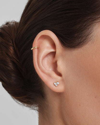 Gold Graduated Trinity Stud Earrings